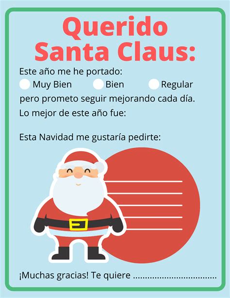 Carta Para Santa Claus Plantillas para cartas a Santa 100% personalizables | Canva